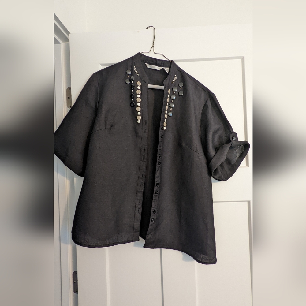 Sherry Taylor Linen Short sleeve blouse